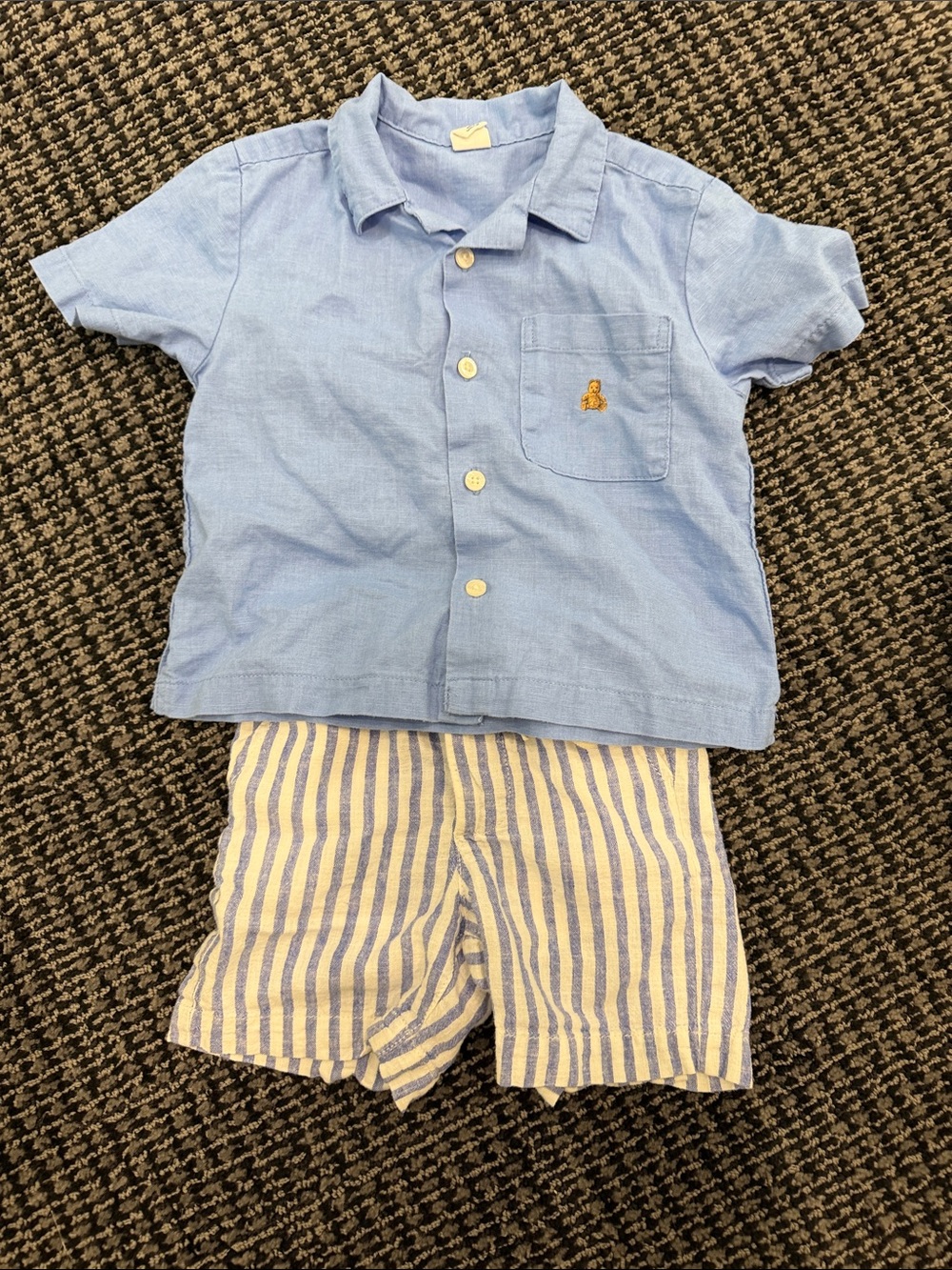 GAP Blue and White Striped Baby Outfit 2